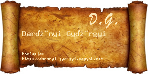 Darányi Györgyi névjegykártya